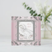 Elegante Vintage Girl Dusche Einladungen (Stehend Vorderseite)