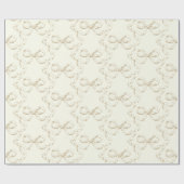 Elegante Vintage Girly Preppy Bows Beige Toile Geschenkpapier (Flach)