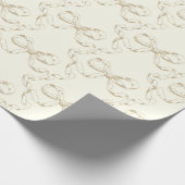 Elegante Vintage Girly Preppy Bows Beige Toile Geschenkpapier (Ecke)
