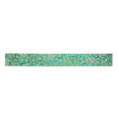 Elegante Vintage Gold Wirbel Muster Boho Turquoise Satinband (Vorderseite)