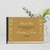 Elegante Vintage Goldbibliothek Buchdecke Hochzeit Dankeskarte (Stehend Vorderseite)