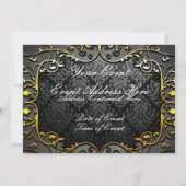 Elegante Vintage Goldeinladung Einladung (Rückseite)