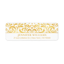 Elegante vintage goldene und weiße Adresse