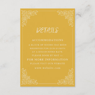 Elegante Vintage Goldmedaille Details zur Hochzeit Begleitkarte