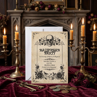 Elegante Vintage-Gotik-Halloween-Party-Einladung Einladung