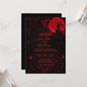 Elegante Vintage-Gotik-Hochzeit Halloween Einladung