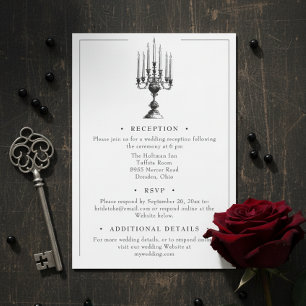 Elegante Vintage-Gotik Schwarze Toile-Hochzeit Begleitkarte