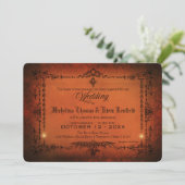 Elegante Vintage gotische Hochzeitseinladung Einladung (Stehend Vorderseite)