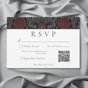 Elegante Vintage-Gotische, melancholische botanisc RSVP Karte
