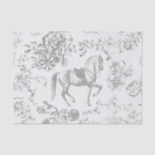 Elegante Vintage-Graue Pferdeblumen Seidenpapier