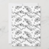 Elegante Vintage Gravierschwarze Rose und Ribbons Mitteilungskarte (Rückseite)