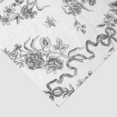 Elegante Vintage Gravierschwarze Rose und Ribbons Seidenpapier (Detail)