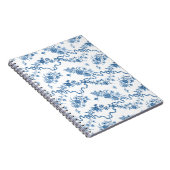 Elegante Vintage, gravierte blaue Rose und Ribbons Notizblock (Rechte Seite)