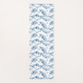 Elegante Vintage, gravierte blaue Rose und Ribbons Yogamatte (Vorderseite)