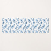 Elegante Vintage, gravierte blaue Rose und Ribbons Yogamatte (Vorderseite (Horizontal))