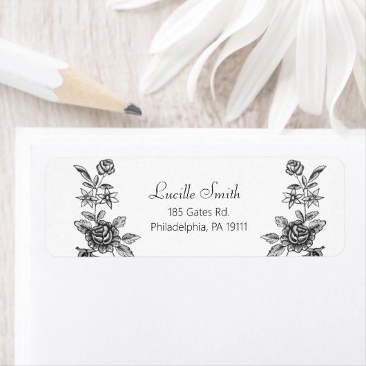 Elegante Vintage, gravierte schwarze Rose (Insitu)