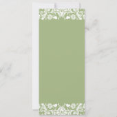 Elegante Vintage Green Damask Hochzeiten Einladung (Rückseite)