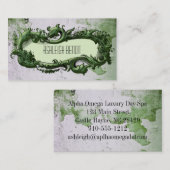 Elegante Vintage Green Frame Business Card Visitenkarte (Vorne/Hinten)