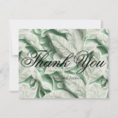 Elegante Vintage grüne Blattkalligraphie Dankeskarte (Vorderseite)