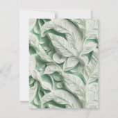 Elegante Vintage grüne Blattkalligraphie Dankeskarte (Rückseite)