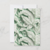 Elegante Vintage grüne Blattkalligraphie RSVP Karte (Rückseite)