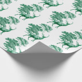 Elegante Vintage grüne Hirschlandschaft Geschenkpapier (Ecke)