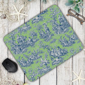 Elegante Vintage, grüne Jouy-Toile Mousepad