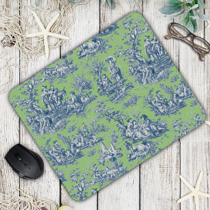 Elegante Vintage, grüne Jouy-Toile Mousepad