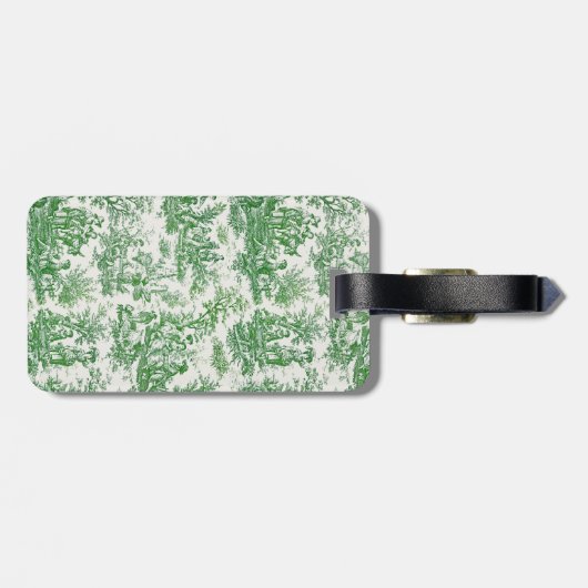 Elegante Vintage Grüntüte Gepäckanhänger (Rückseite horizontal)