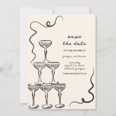 Elegante Vintage Hand Save the Date gezogen Einladung (Vorderseite)