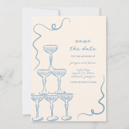 Elegante Vintage Hand Save the Date gezogen Einladung