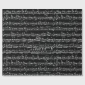 Elegante Vintage handgeschriebene Blatt-Musiknoten Geschenkpapier (Flach)
