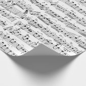 Elegante Vintage handgeschriebene Blatt-Musiknoten Geschenkpapier (Ecke)