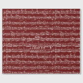 Elegante Vintage handgeschriebene Blatt-Musiknoten Geschenkpapier (Flach)