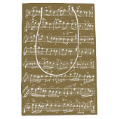 Elegante Vintage handgeschriebene Blatt-Musiknoten Mittlere Geschenktüte (Vorderseite)