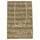 Elegante Vintage handgeschriebene Blatt-Musiknoten Mittlere Geschenktüte (Rückseite)