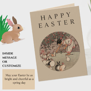 Elegante Vintage Hasen "Frohe Ostern" Süßer Hase Feiertagskarte