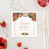 Elegante Vintage Herbstblütenhochzeit Serviette (Beispiel)
