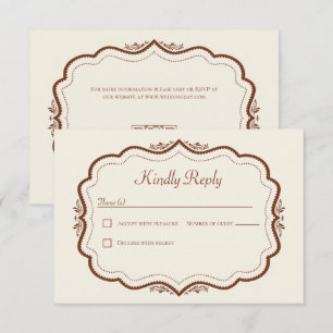 Elegante Vintage-Herbsthochzeits-Antwortkarte RSVP Karte