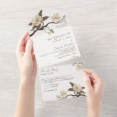 Elegante Vintage Hochzeit All In One Einladung (Abreißen)