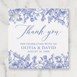 Elegante Vintage Hochzeit der Blauen Flora Geschenkanhänger