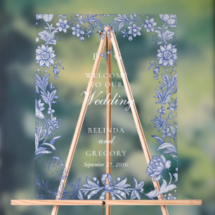 Elegante Vintage Hochzeit der französischen Blauen Acrylschild