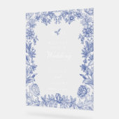 Elegante Vintage Hochzeit der französischen Blauen Acrylschild (Winkel)