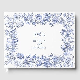 Elegante Vintage Hochzeit der französischen Blauen Gästebuch