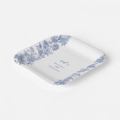 Elegante Vintage Hochzeit der französischen Blauen Pappteller (Gewinkelt)