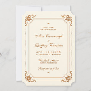 Elegante Vintage-Hochzeit Einladung
