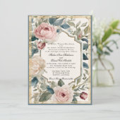 Elegante Vintage Hochzeit Einladung (Stehend Vorderseite)