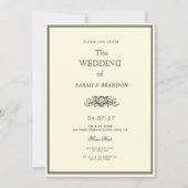 Elegante Vintage-Hochzeit Einladung (Vorderseite)