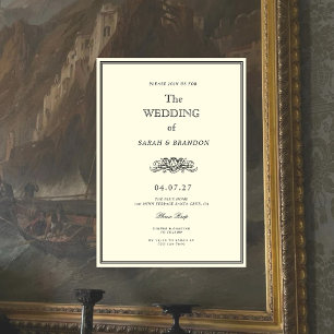 Elegante Vintage-Hochzeit Einladung