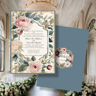 Elegante Vintage Hochzeit Einladung